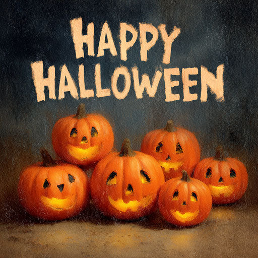 Cheerful Halloween Greeting with Jack-o'-Lanterns