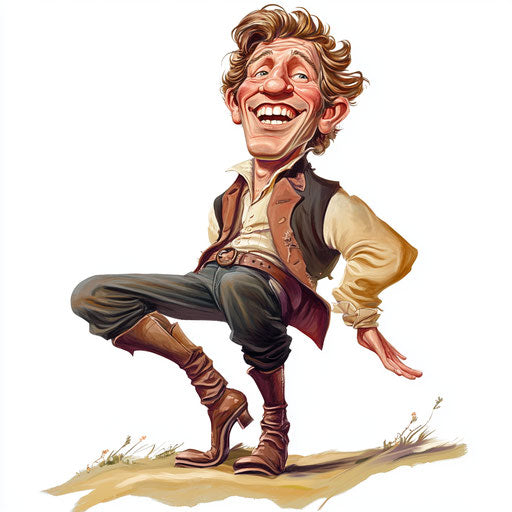 Humorous caricature of a Meriwether Lewis caricature clipart with human characteristics