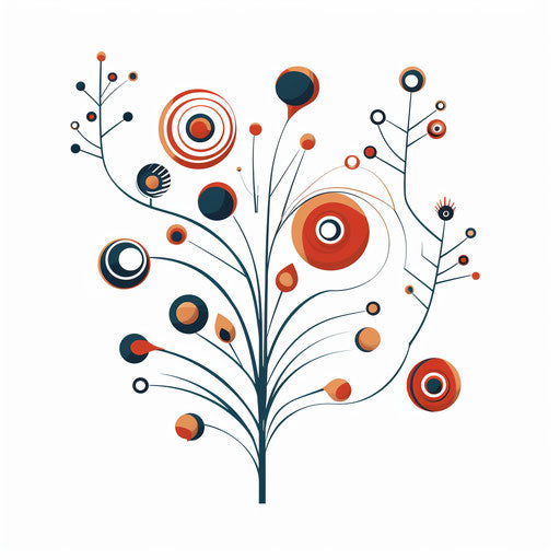 Minimalist style ornament clipart, on white background