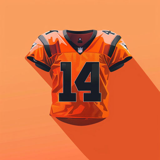 Realistic football jersey on sunset orange background
