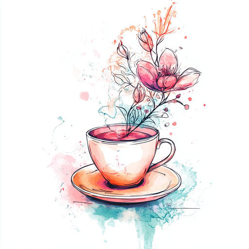 Cute tattoo sketch for women with teacup