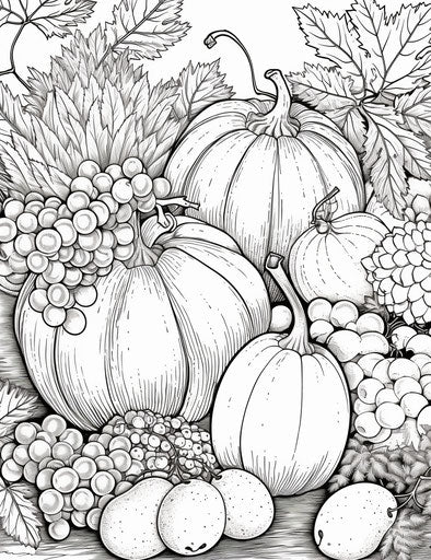 Thanksgiving coloring pages to print, rounded style, arnoldo pomodoro, clamp, accurate and detailed, natural, close-up intensity, strong contours 24:31