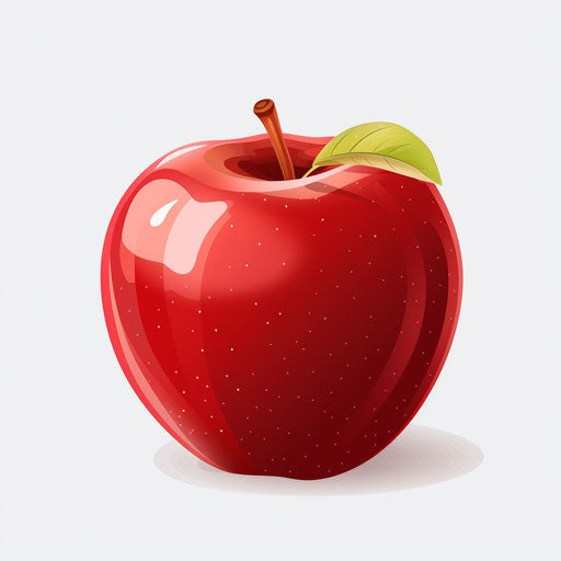 Apple on white background in minimalist style