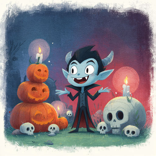 Cheerful vampire celebrating Halloween
