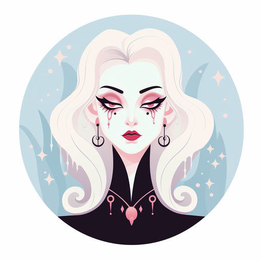 Vampire clipart in the style of Pastel Colors Art, on a white background