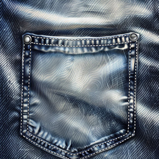 Metallic silver backdrop with realistic jeans clipart