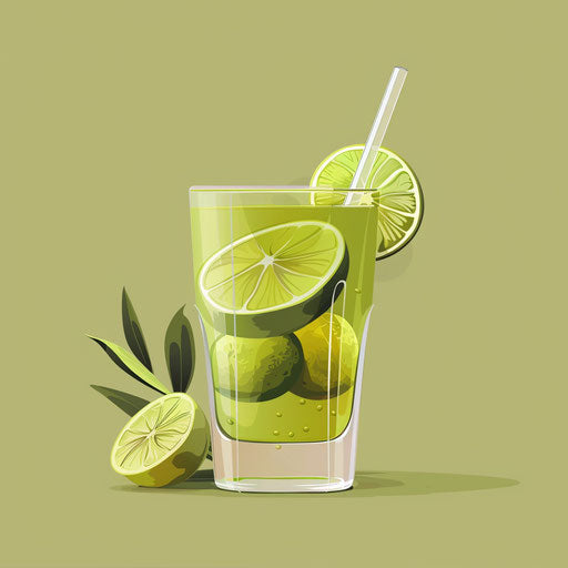 Juice clipart with muted olive background
