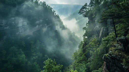Deep canyon in the Appalachian mountains