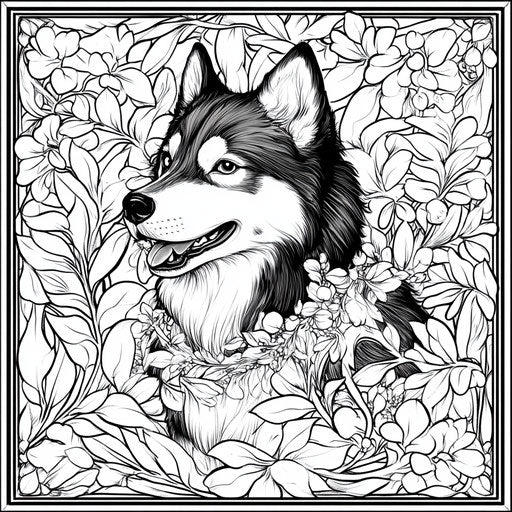 Indulge in Husky Coloring Page - Creative Bliss