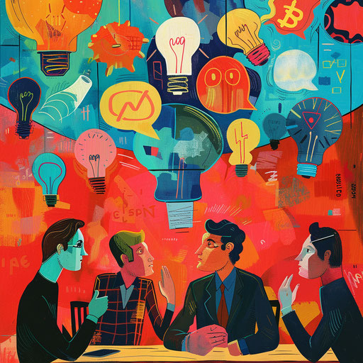 Creative meeting of a businessman with his team