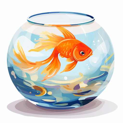 Fish bowl in oil painting style
