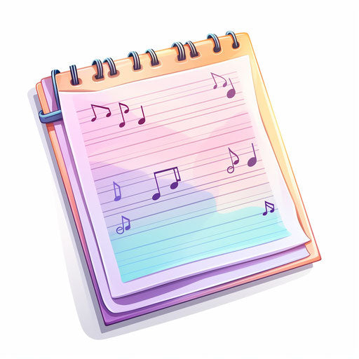 Pastel Colored Note Clipart on White Background