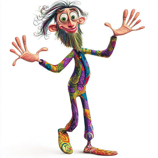 Humorous caricature of a market clipart with human characteristics