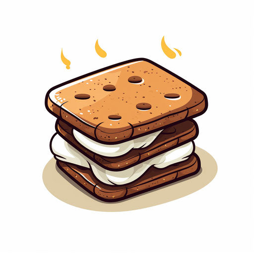 Minimalist style smore clipart on white background