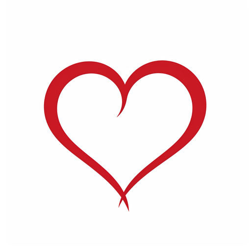 Minimalist heart outline on white background