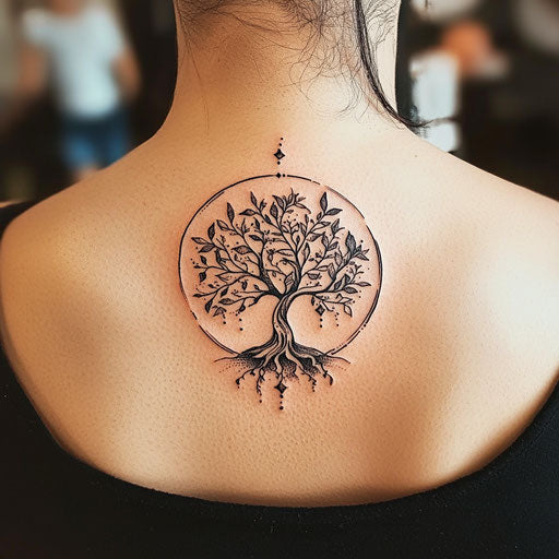 Feminine tattoos with an elegant tree of life