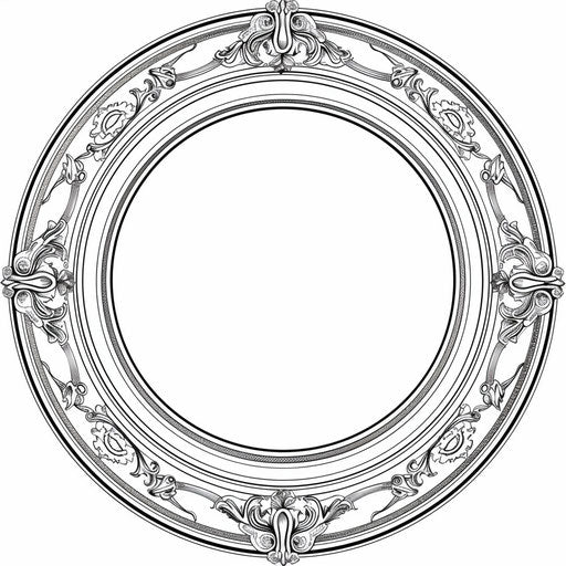 Decorative circle with intricate interiors