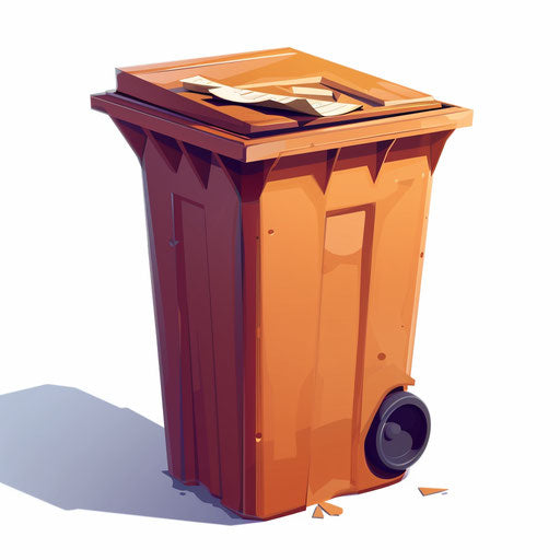 Realistic illustration of bin on white background with deep shadows