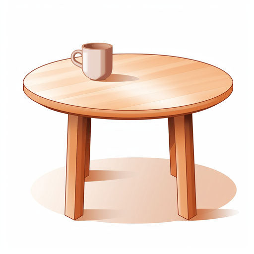 Minimalist style table clipart on white background