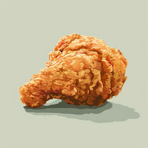Fried chicken clipart with flat random background