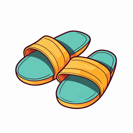 Slippers clipart in Minimalist style, on white background