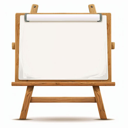Photo realistic white board clipart with flat white background