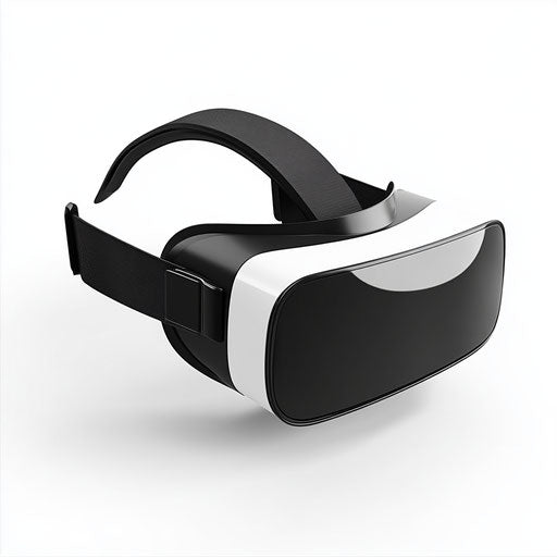 3D Virtual Reality Headset on flat white background
