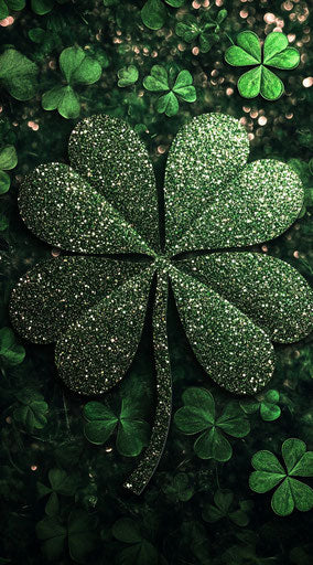 Phone background with shamrock, glitter and sparkle