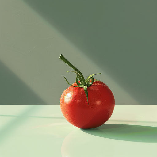 Tomato illustration with flat random background