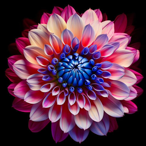 Dahlia flower in yellow and red colors