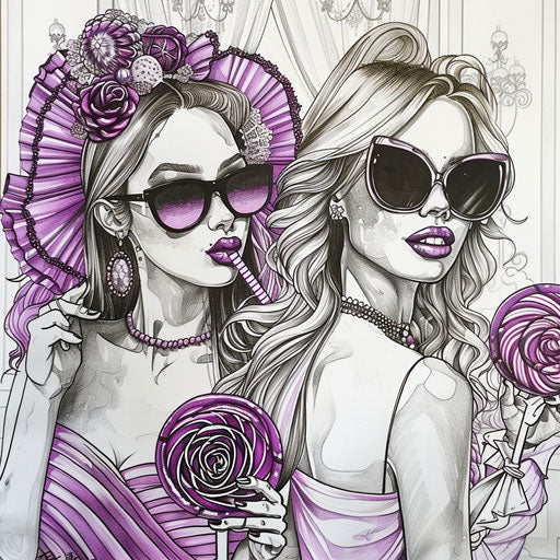 A glamorous high-fashion candy party in the style of Megan Hess