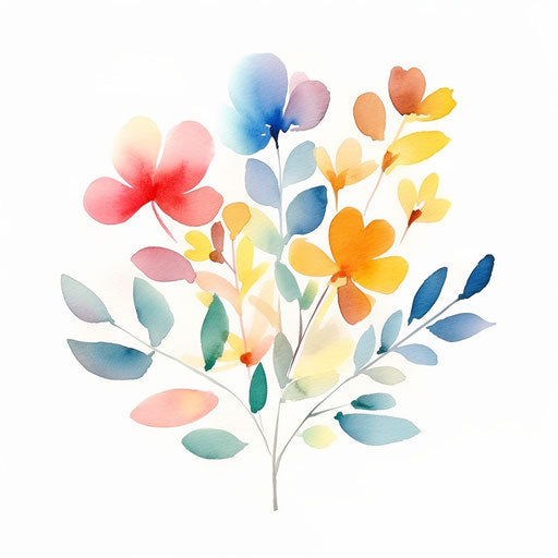 Watercolor in Minimalist style, on white background