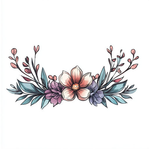 Cute tattoo sketch for women with small flower crown