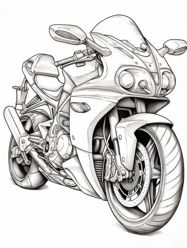 Motorcycle coloring page in Xbox 360 style
