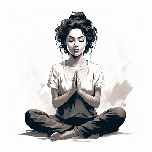 Namaste clipart in the style of Chiaroscuro Art on white background