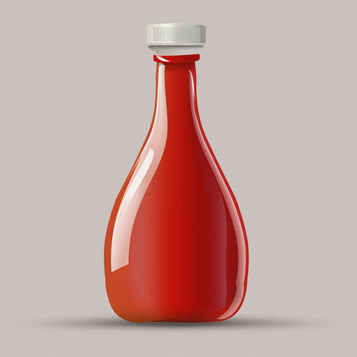 Realistic ketchup clipart with random flat background