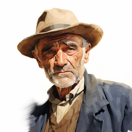 Uncle clipart in the style of Oil painting, on a white background