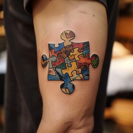 A puzzle piece tattoo