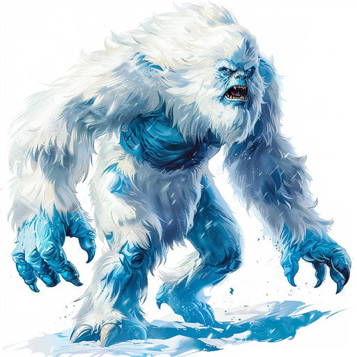 Photo realistic yeti clipart on flat white background