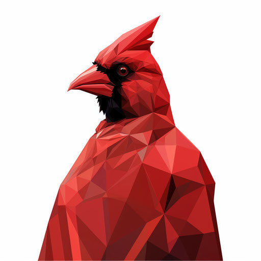 Minimalist illustration of a cardinal on white background