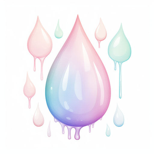 Raindrop clipart in Pastel Colors Art style on white background