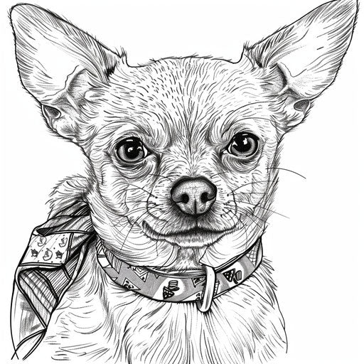 Chihuahua ready for adventure coloring page