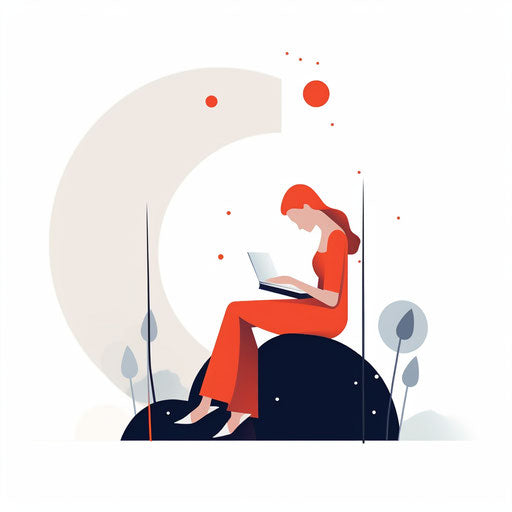 Poetry clipart in Minimalist style, on white background