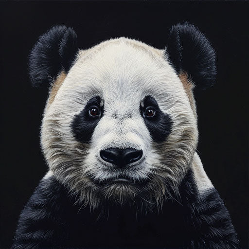 Panda portrait, photorealistic style