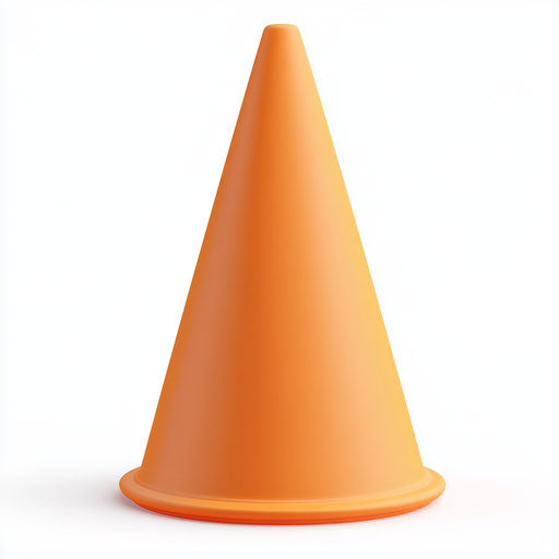 3D cone on flat white background, isolated clipart