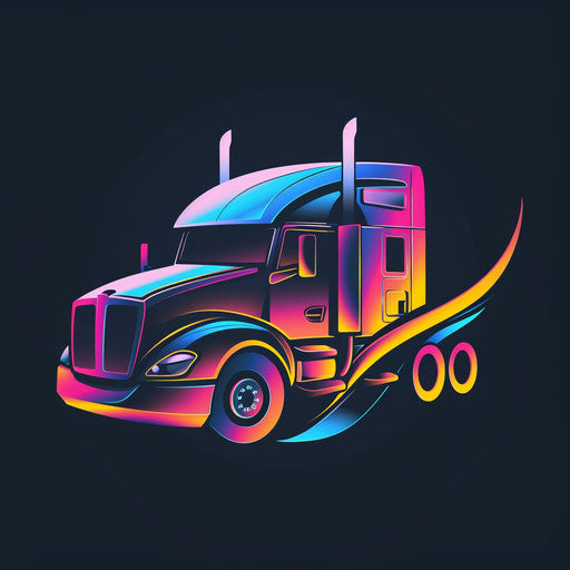 Modern truck logo with gradient background and vibrant colors