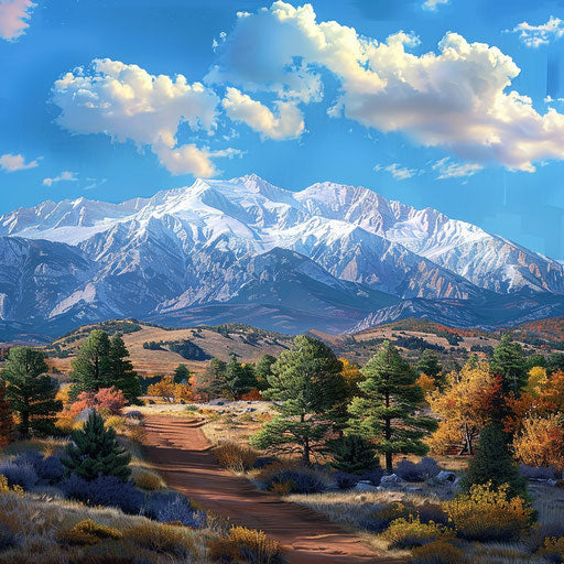 A photorealistic image of Pikes Peak in Colorado Springs, CO
