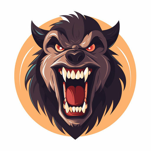 Werewolf in Minimalist style on white background