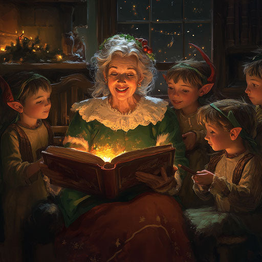 Sophisticated Mrs Claus Christmas Illustration