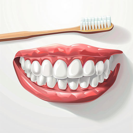 Photo realistic tooth brushing clipart with detailed textures